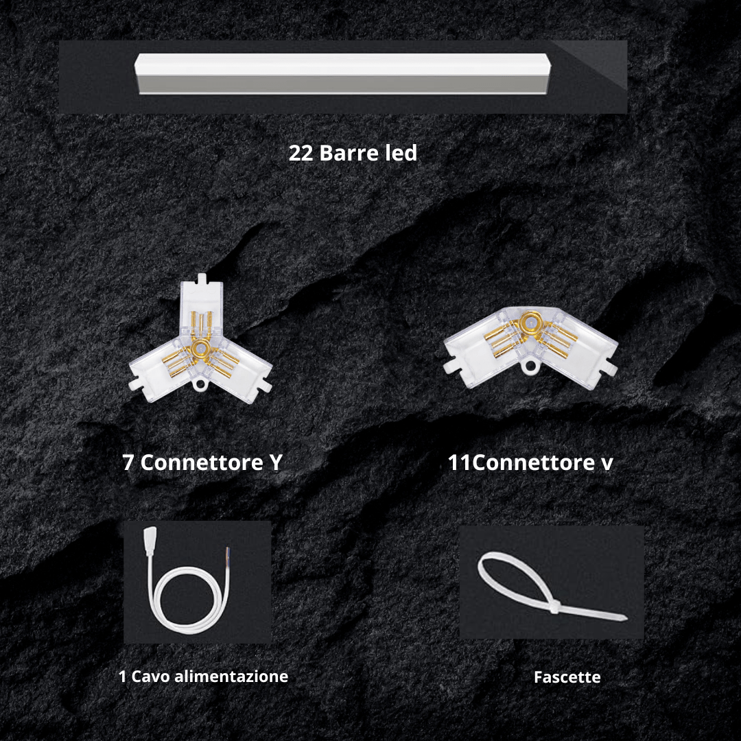 Set kit led nido d'ape 4 esagoni - immagine 5