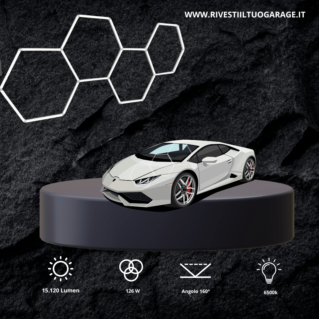 Set kit led nido d'ape 4 esagoni