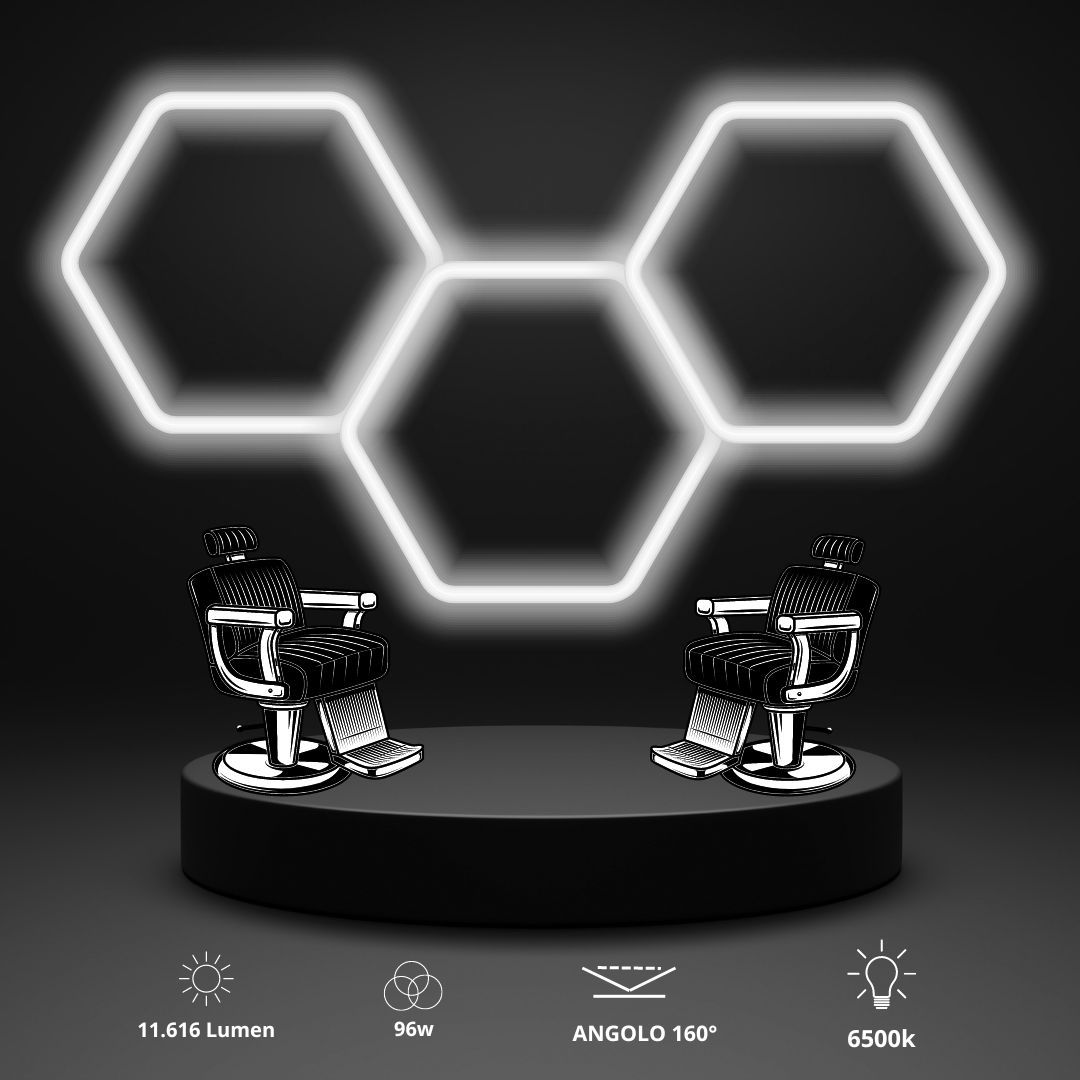 Set led nido d'ape 3 esagoni (sfasati)