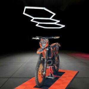 KIT POSTAZIONE MOTO PAVIMENTAZIONE E LED NIDO D'APE ARANCIONE