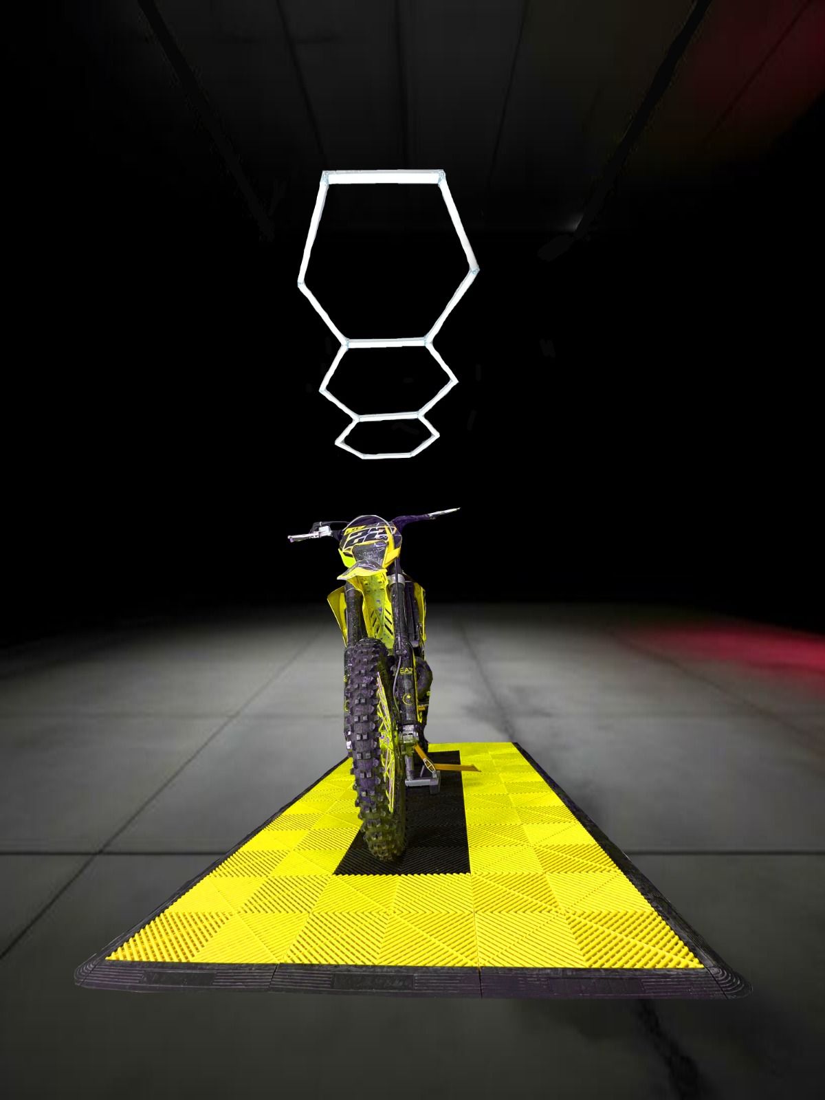 KIT POSTAZIONE MOTO PAVIMENTAZIONE E LED NIDO D'APE GIALLO - immagine 2